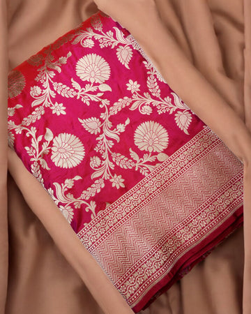 Pink Jaal Banarasi Saree
