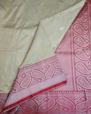 Ivory Katan Banarasi Saree