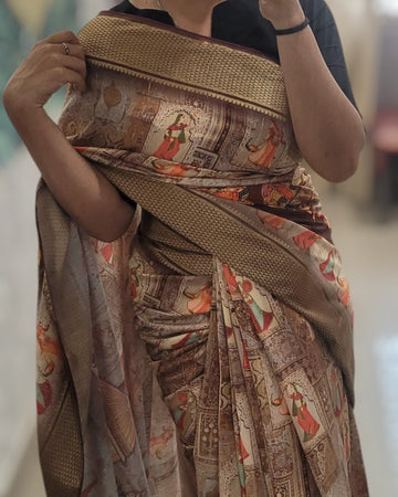 Brown Smita Muslin Saree