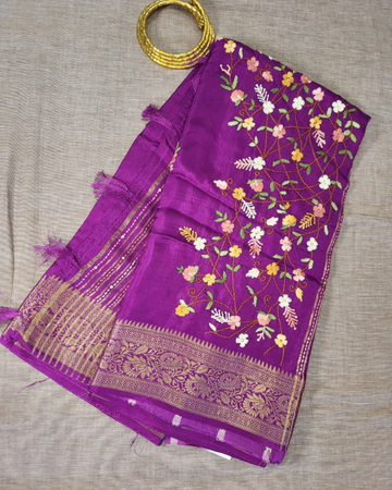 Purple Aira Chinnon Saree