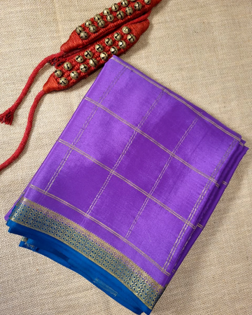 Purple Madhura Mysore Silk Saree