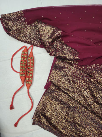 Red Vajra Georgette Saree