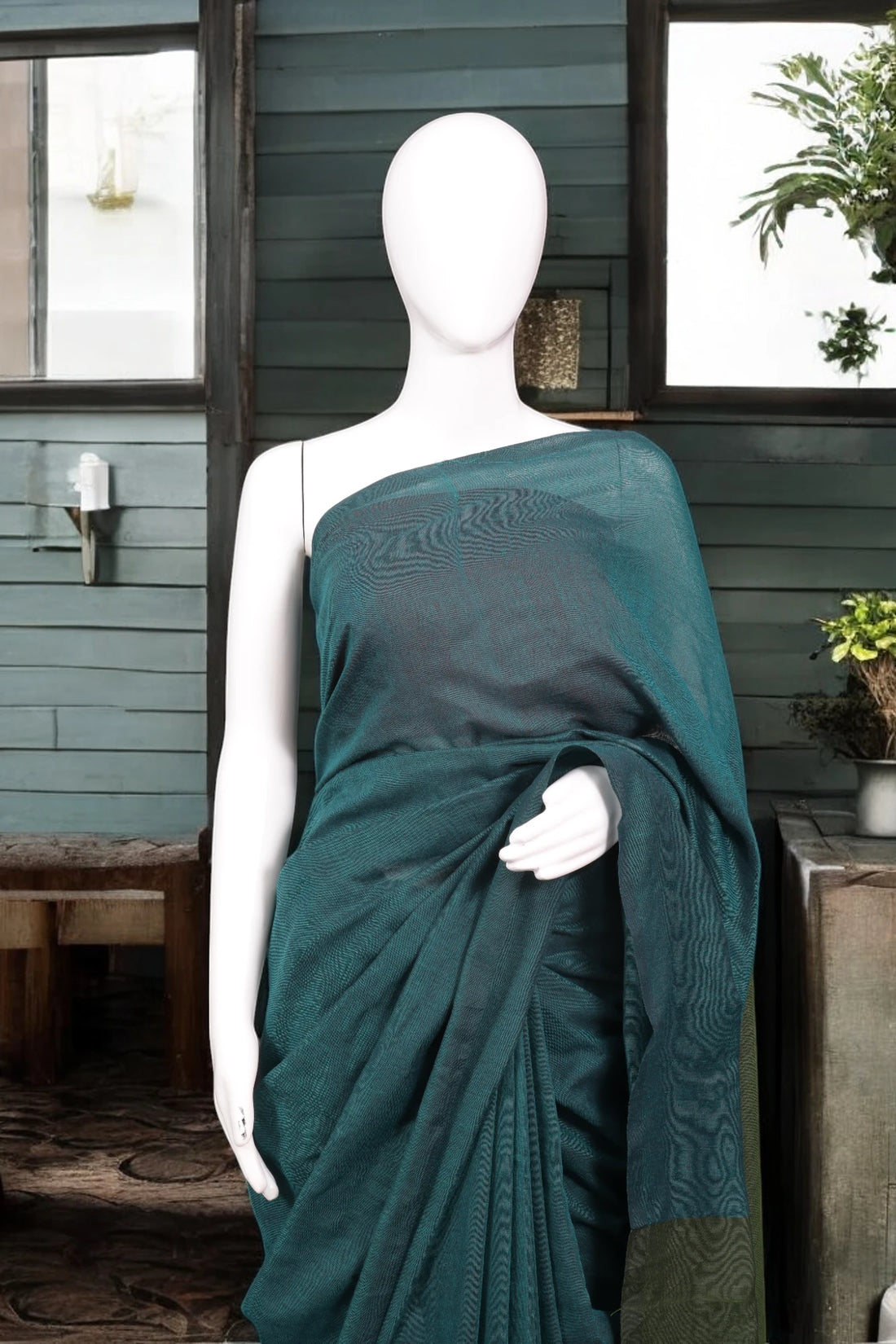 Tealgreen Kushi Cotton Saree