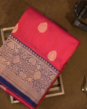 Pink Katan Banarasi Saree