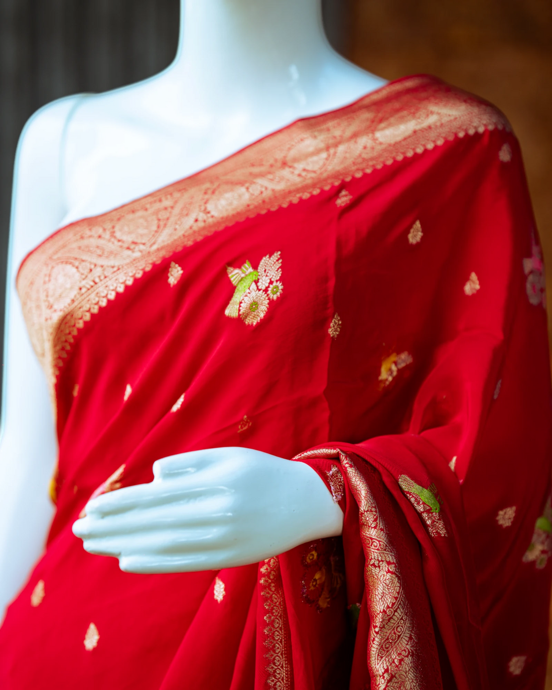 Ruby Nirvi Banarasi Crepe Saree