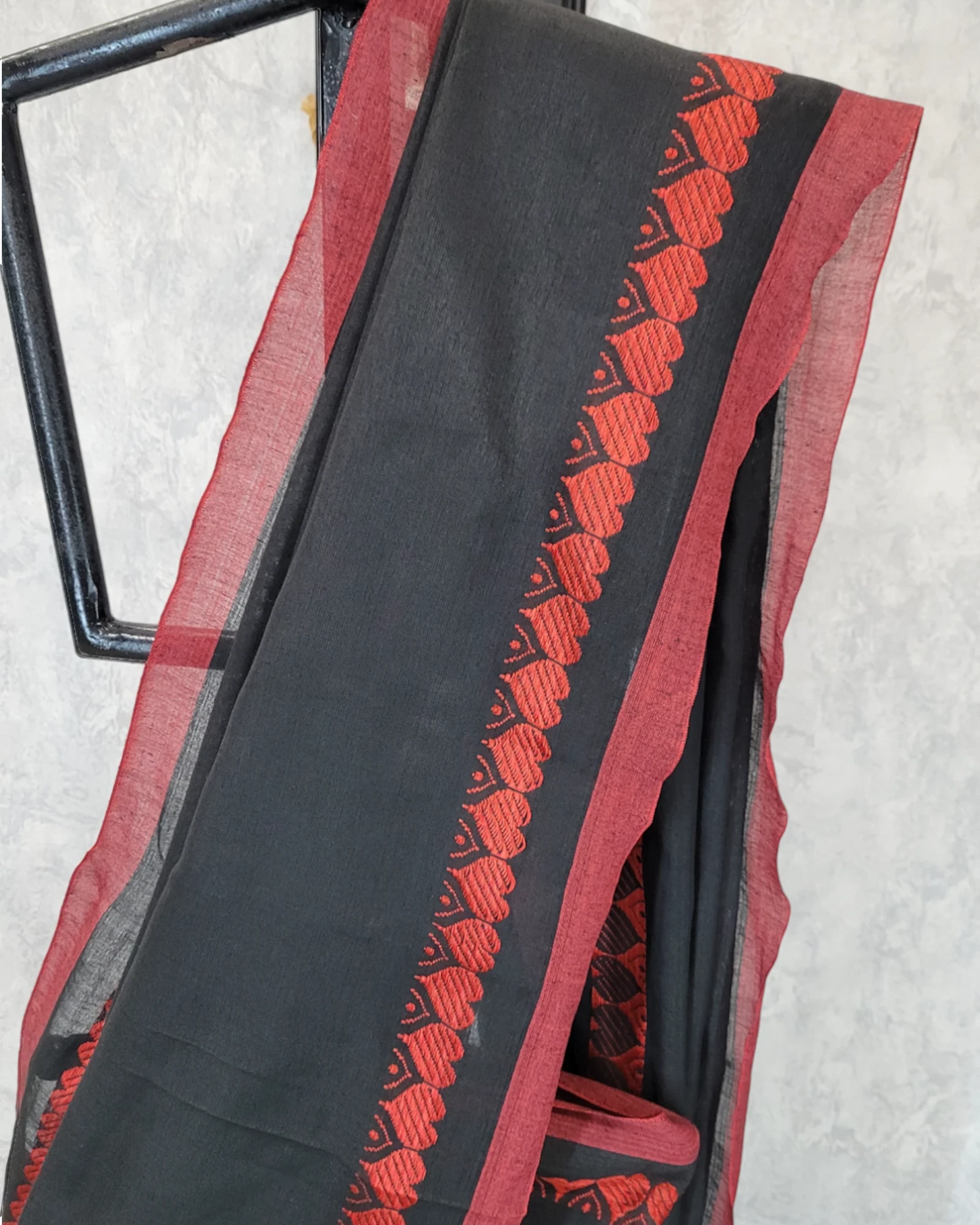 Black Hridaya Cotton Saree