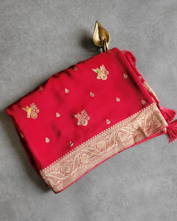 Ruby Nirvi Banarasi Crepe Saree
