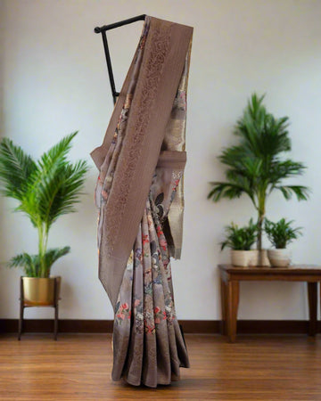 Grey Amrita Viscose Saree