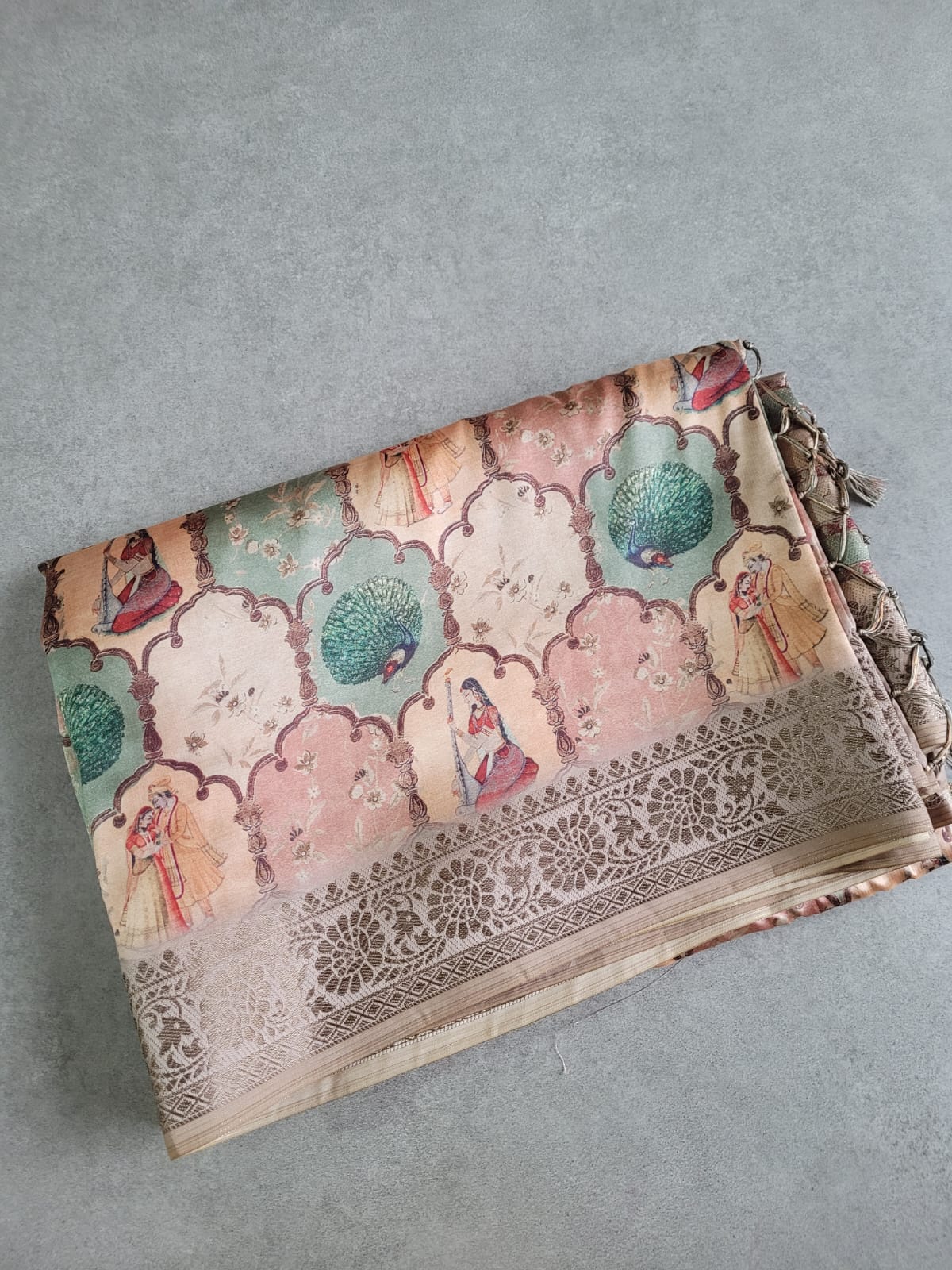 Almond Shakti Digital Saree