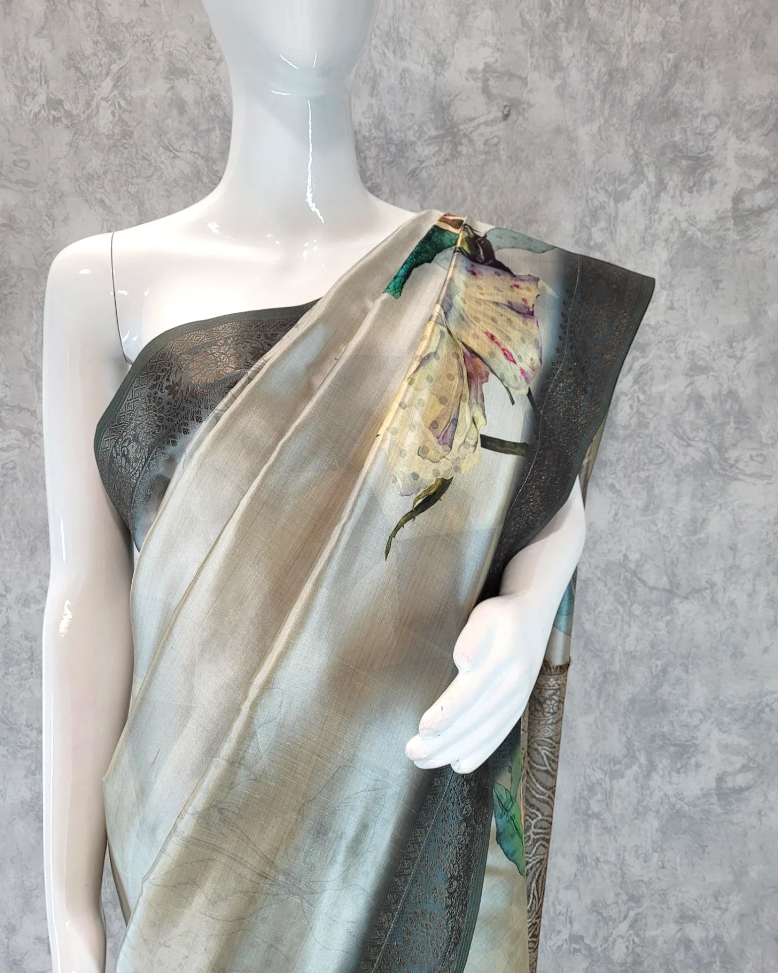 Biege Shakti Digital Saree