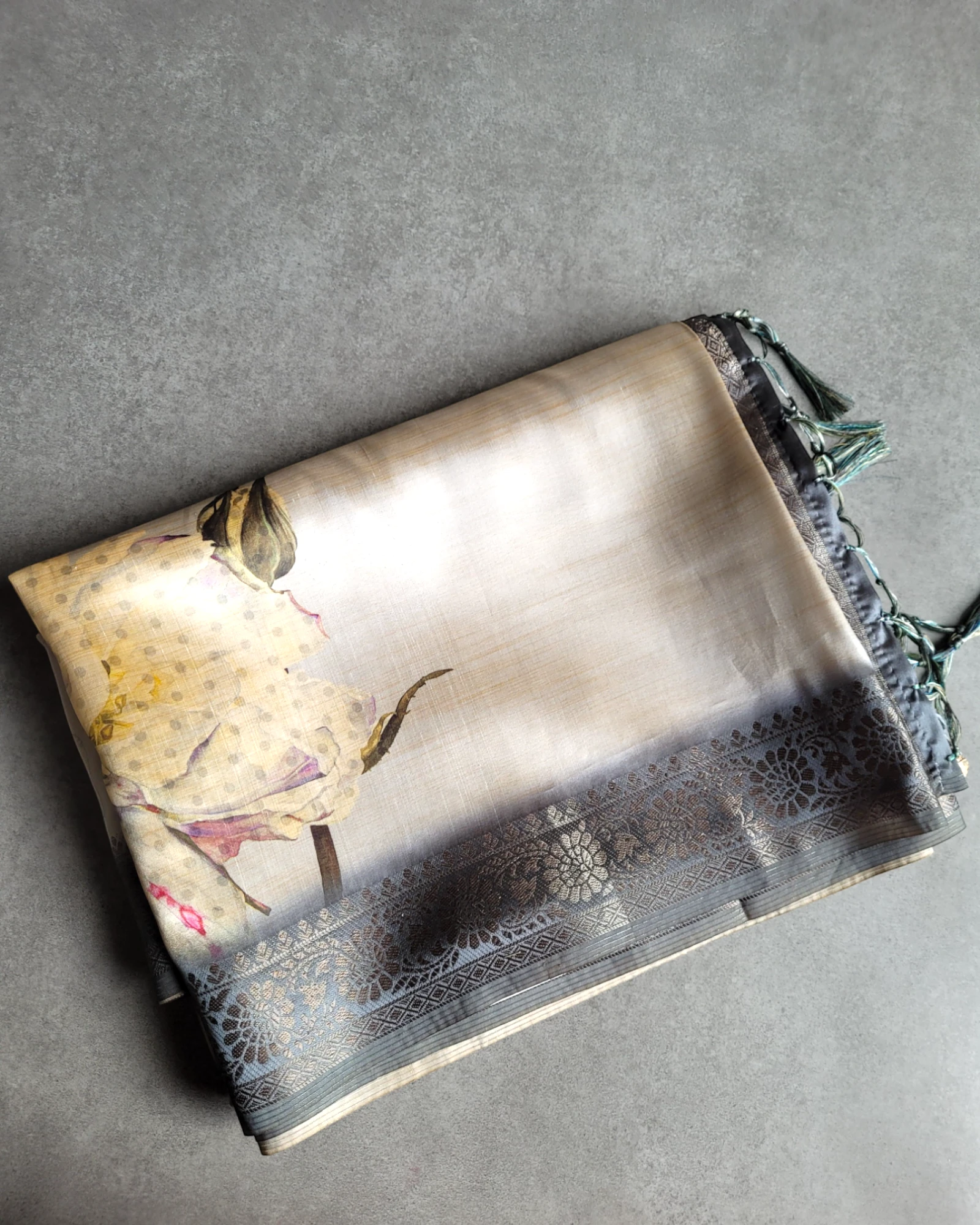 Biege Shakti Digital Saree