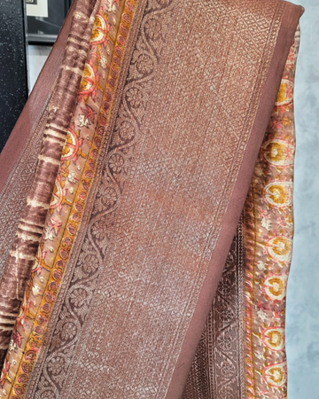 Brick Meher Chanderi Saree