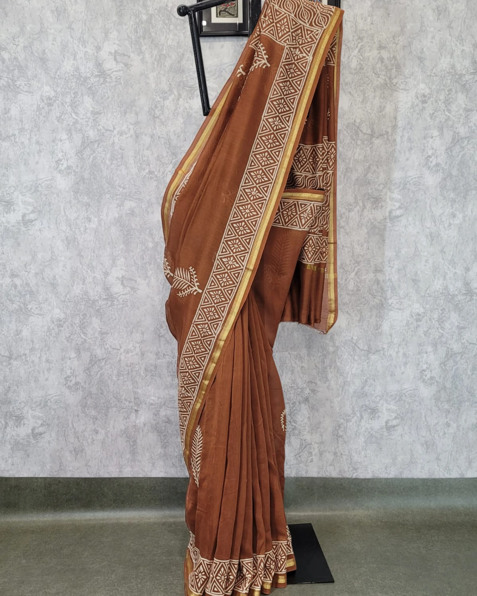 Brown Latika Chanderi Saree
