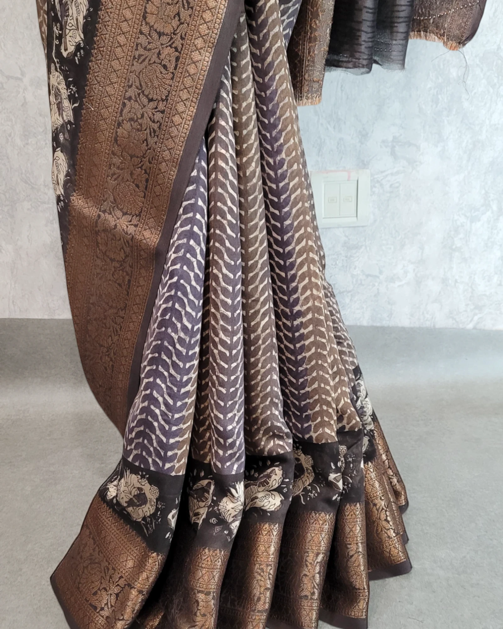Brown Meher Chanderi Saree