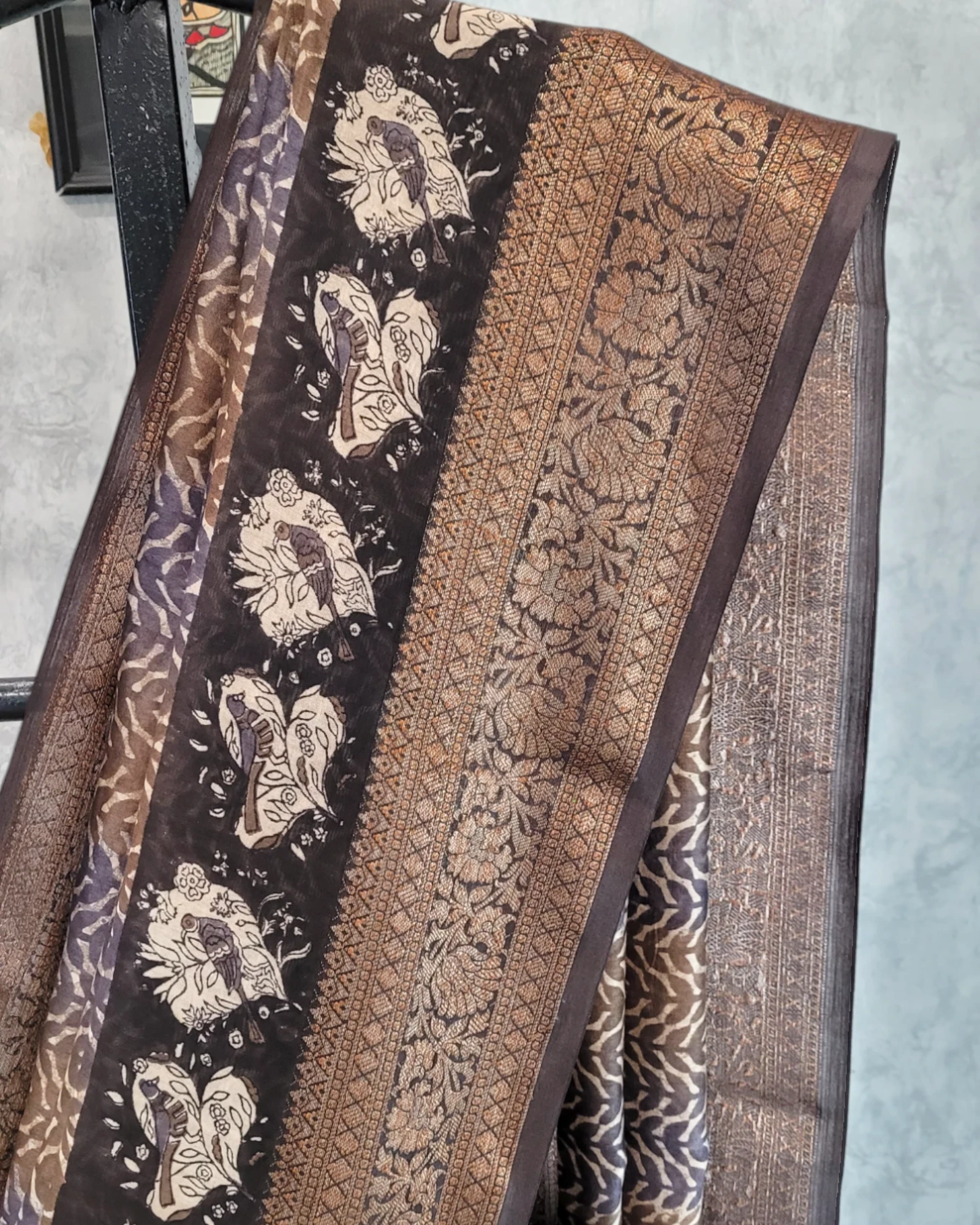 Brown Meher Chanderi Saree