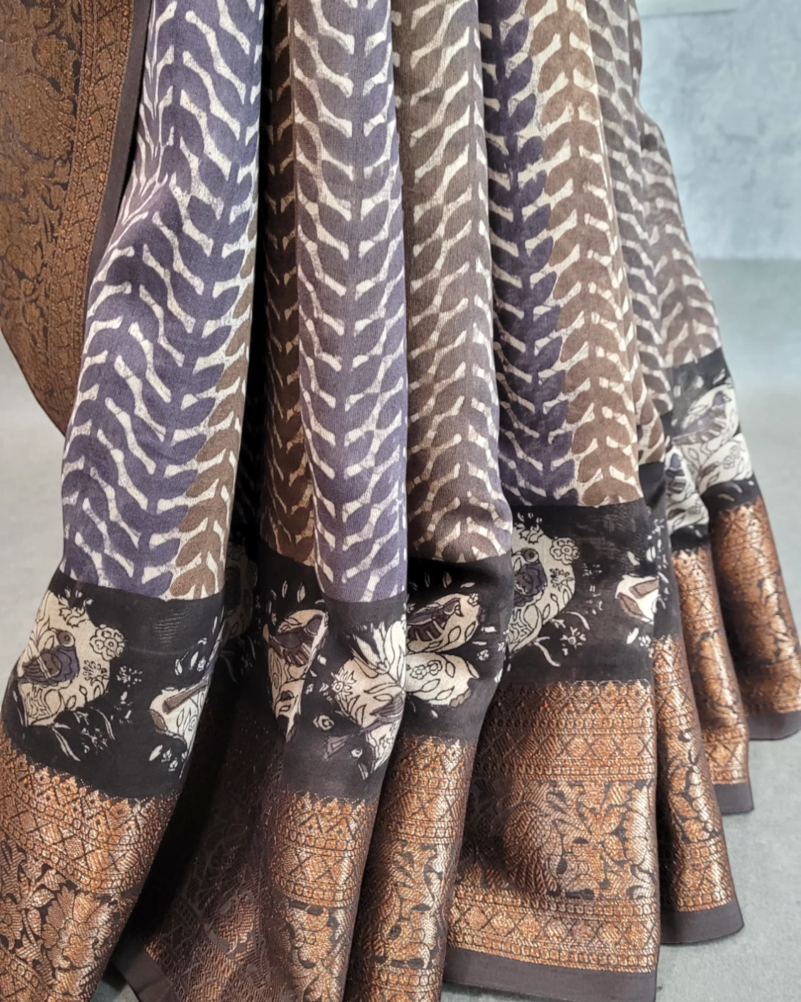 Brown Meher Chanderi Saree