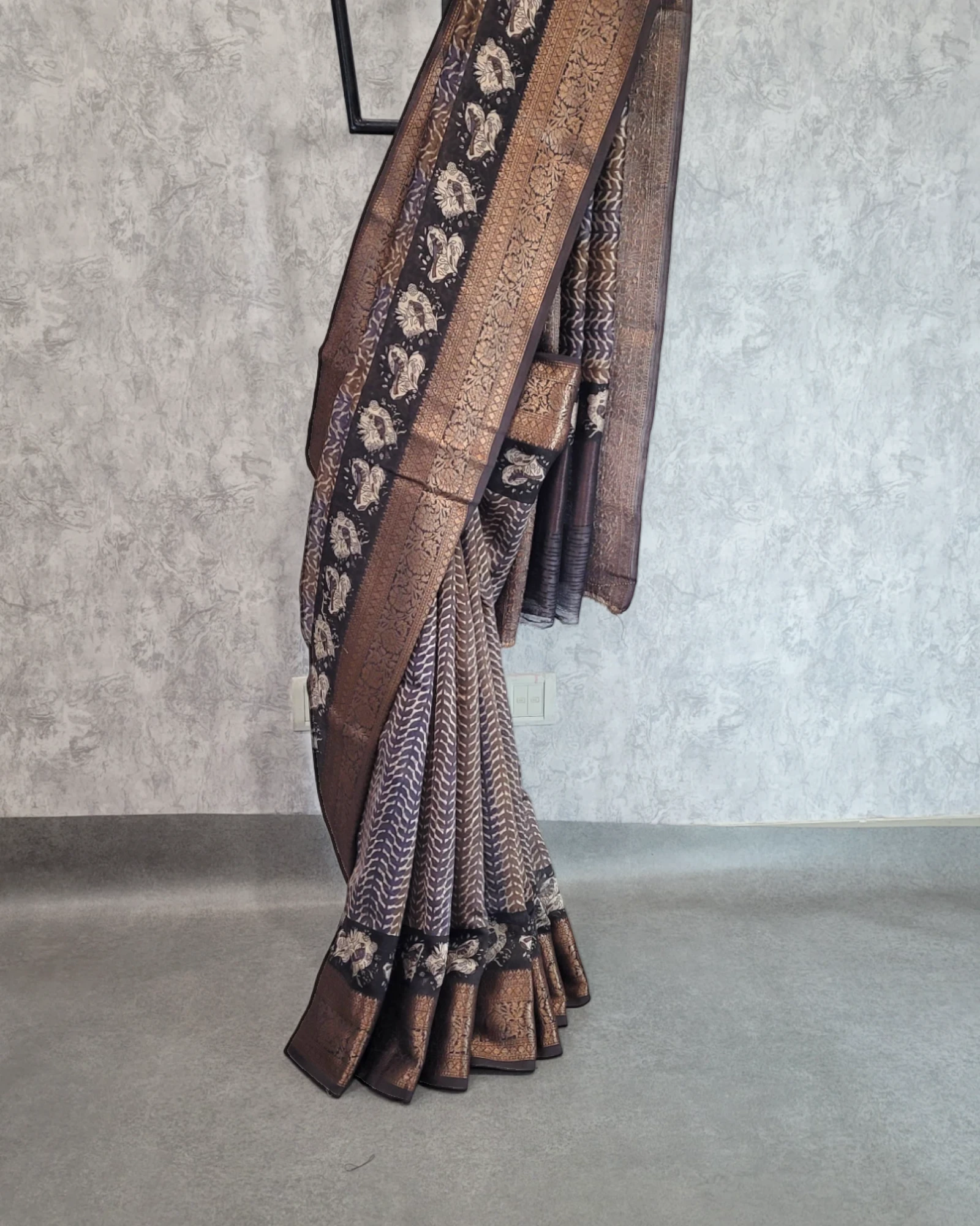 Brown Meher Chanderi Saree