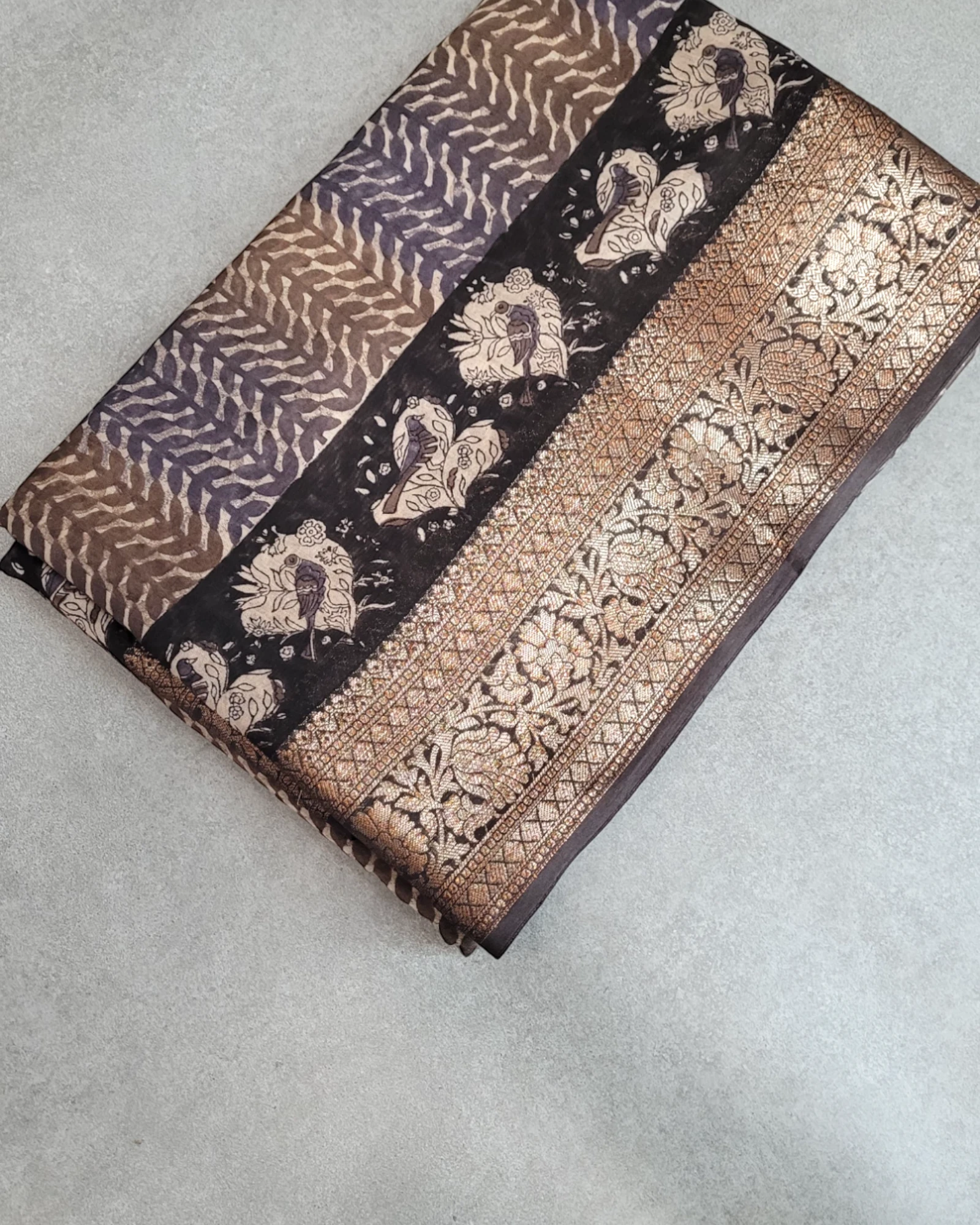 Brown Meher Chanderi Saree