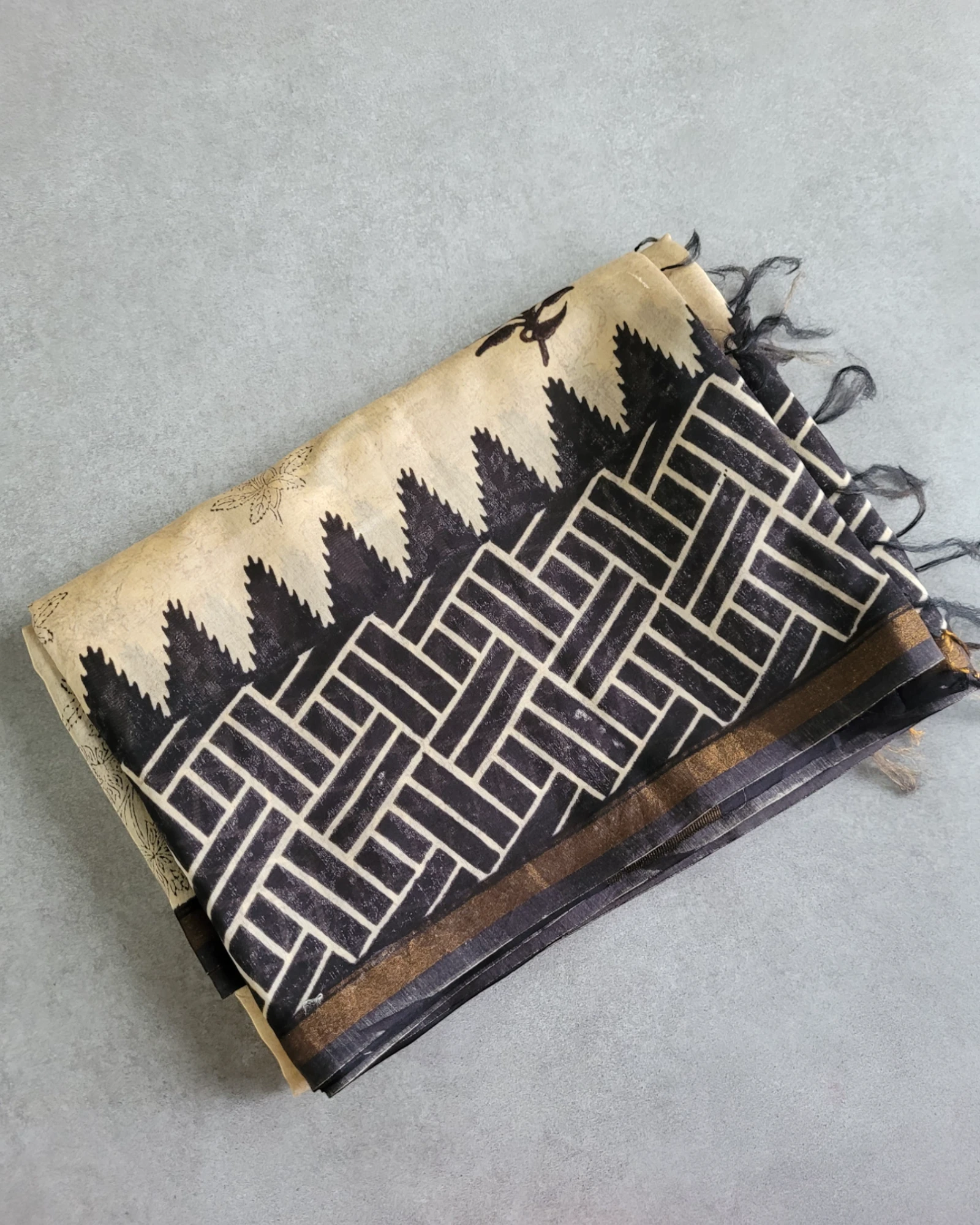 Cream Latika Chanderi Saree