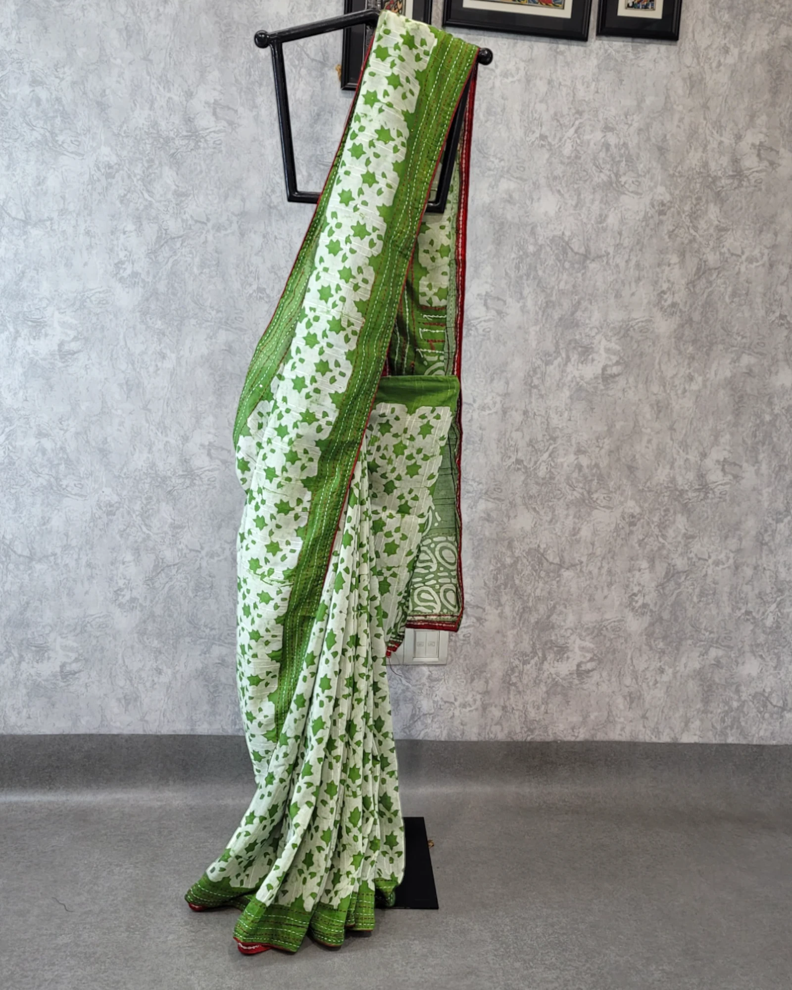 Green Gulabi Cotton Saree