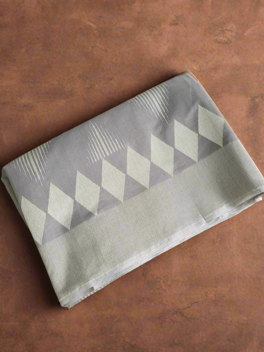 Grey Kesar Cotton Saree