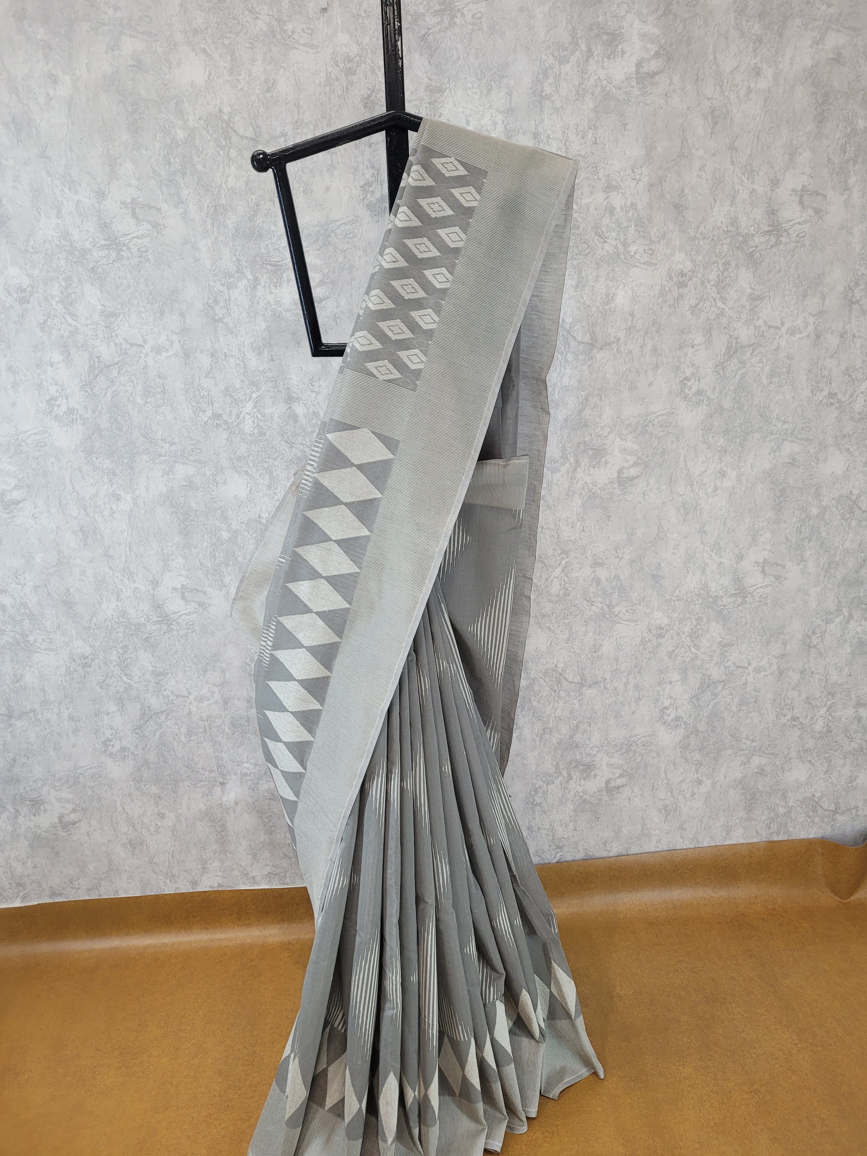 Grey Kesar Cotton Saree