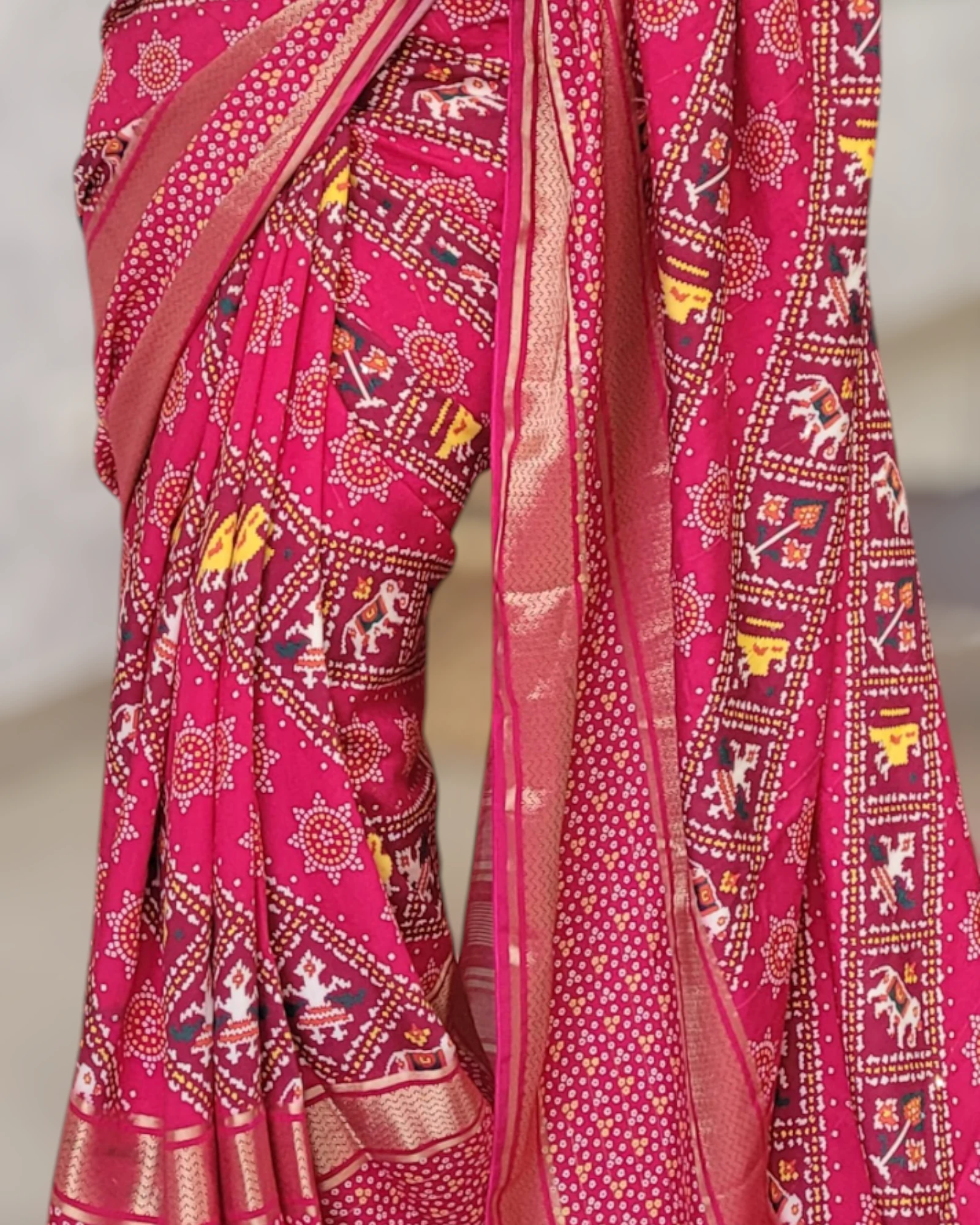 Rasberry Smita Muslin Saree
