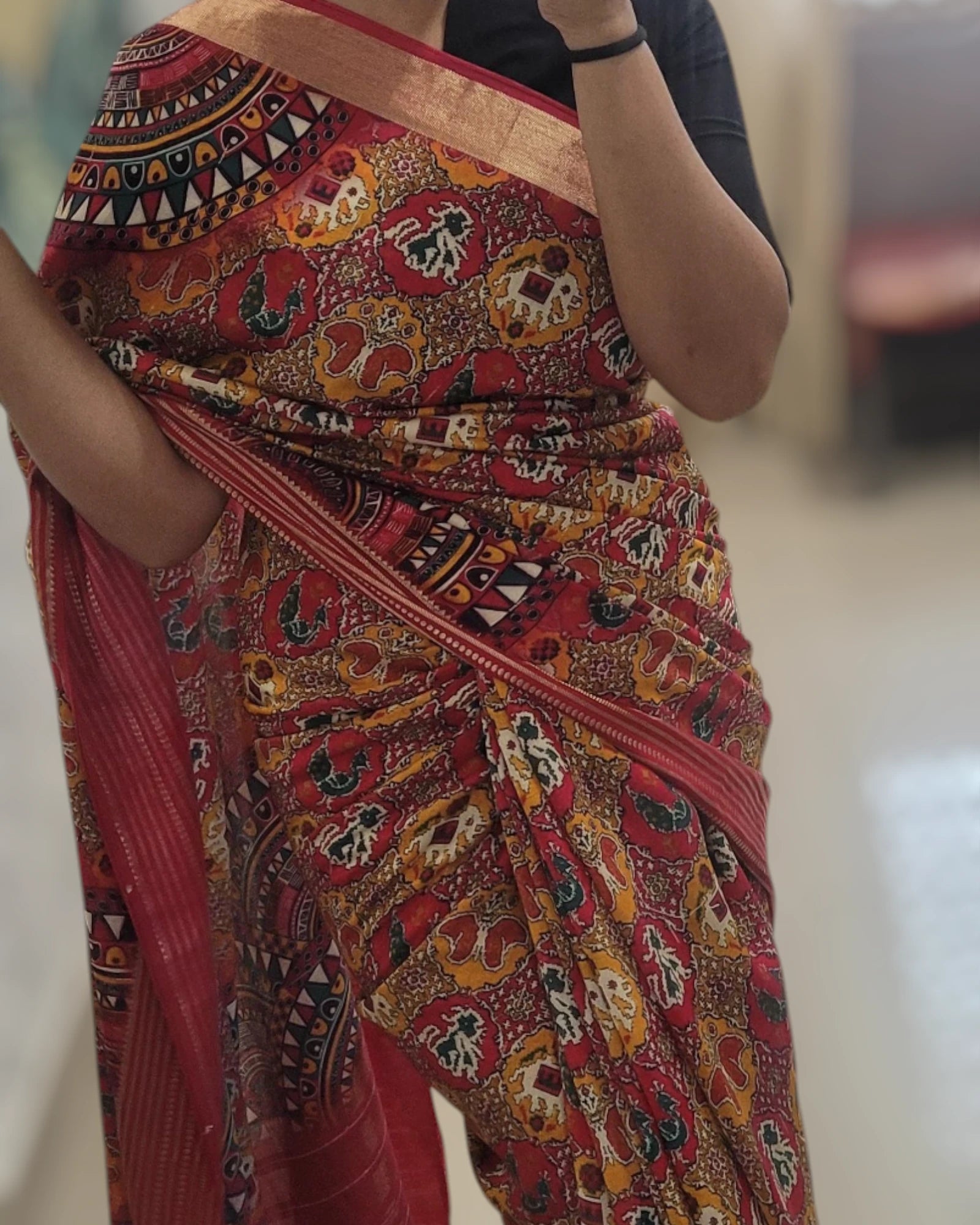 Maroon Smita Muslin Saree