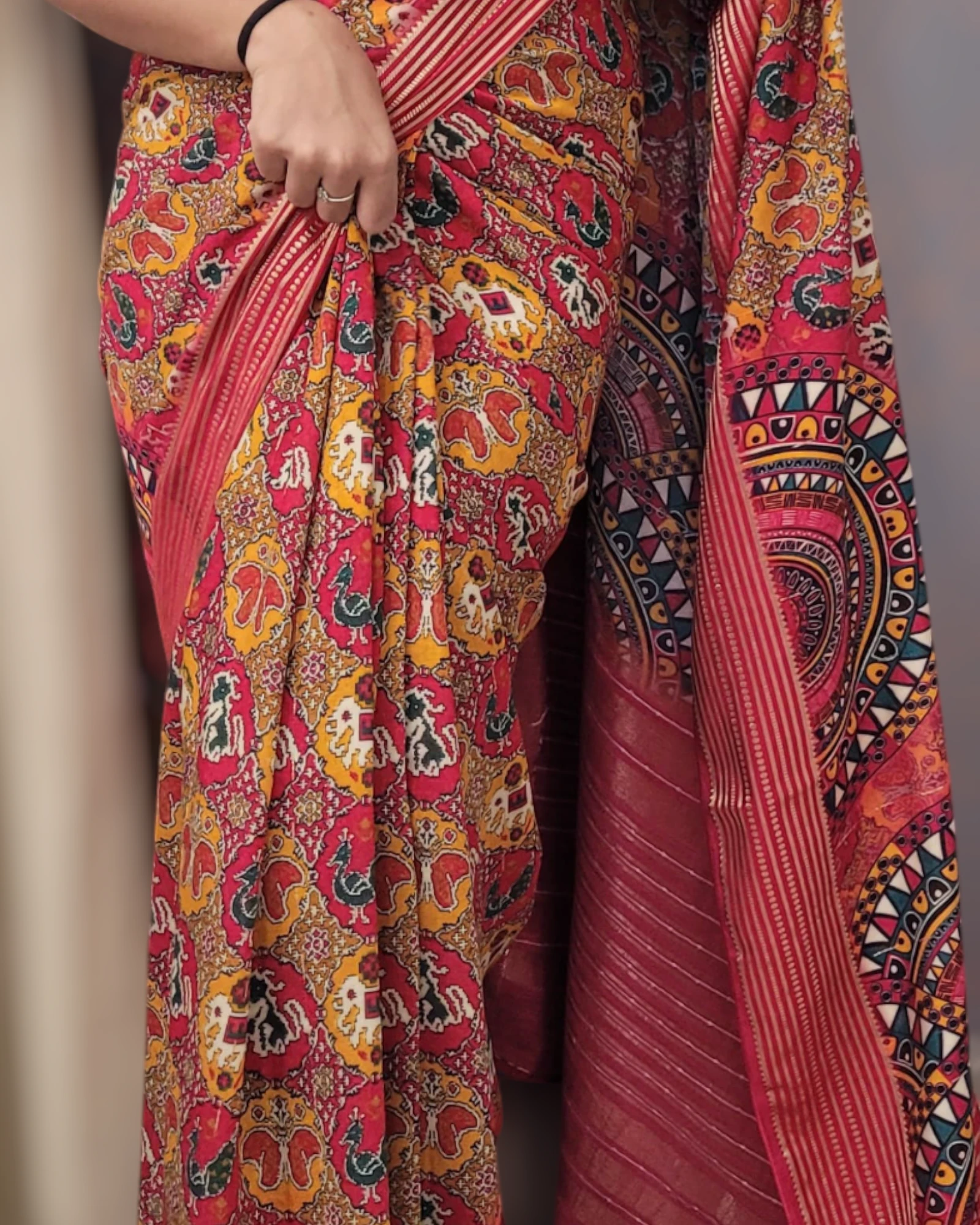 Maroon Smita Muslin Saree