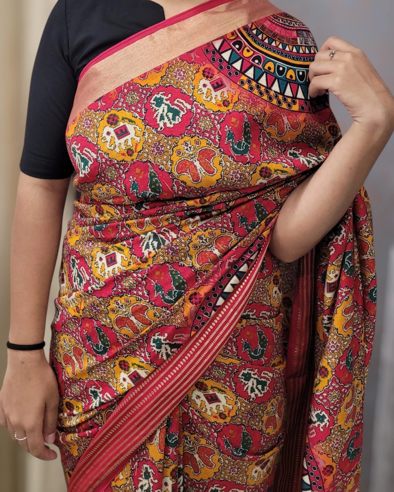 Maroon Smita Muslin Saree