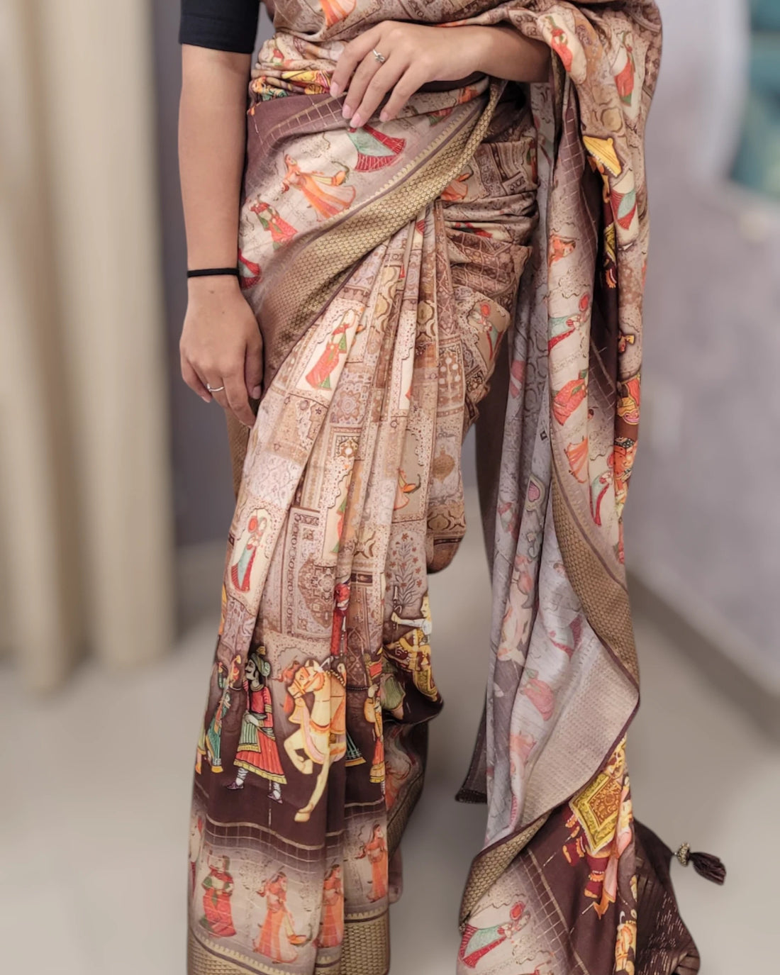 Brown Smita Muslin Saree