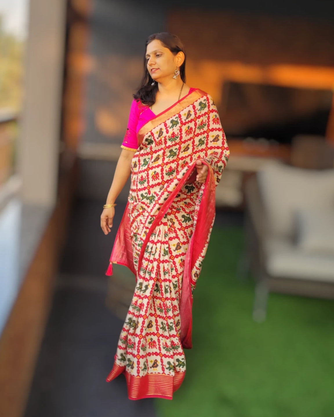 Pink Smita Muslin Saree