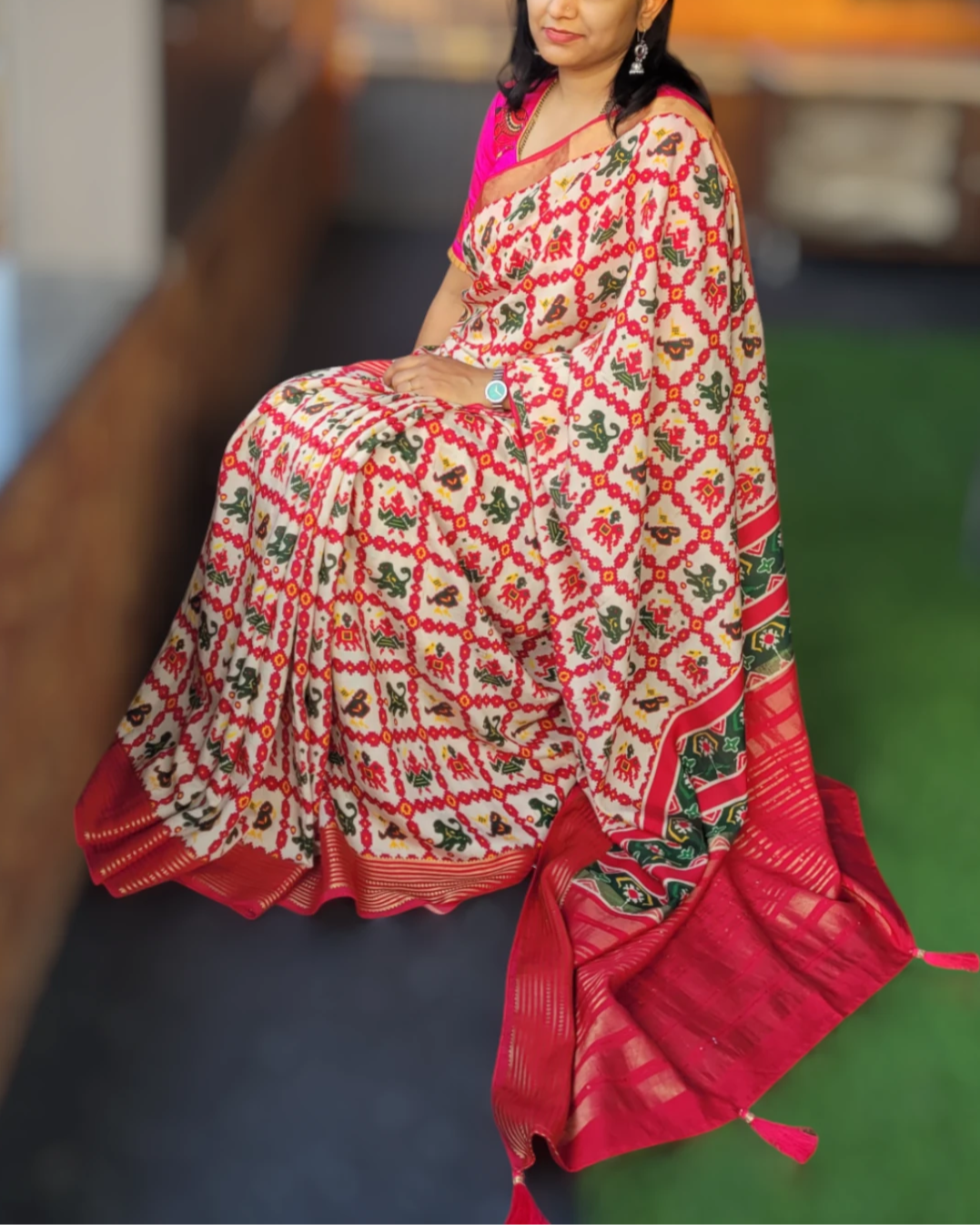 Pink Smita Muslin Saree
