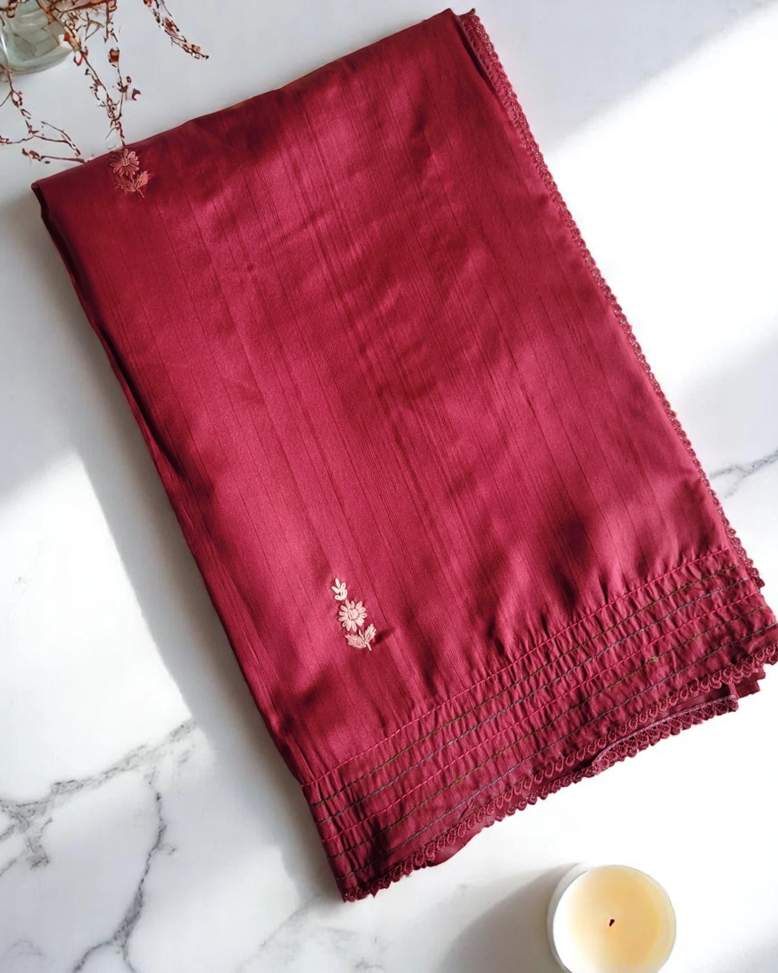 Magenta Geet Handwork Saree