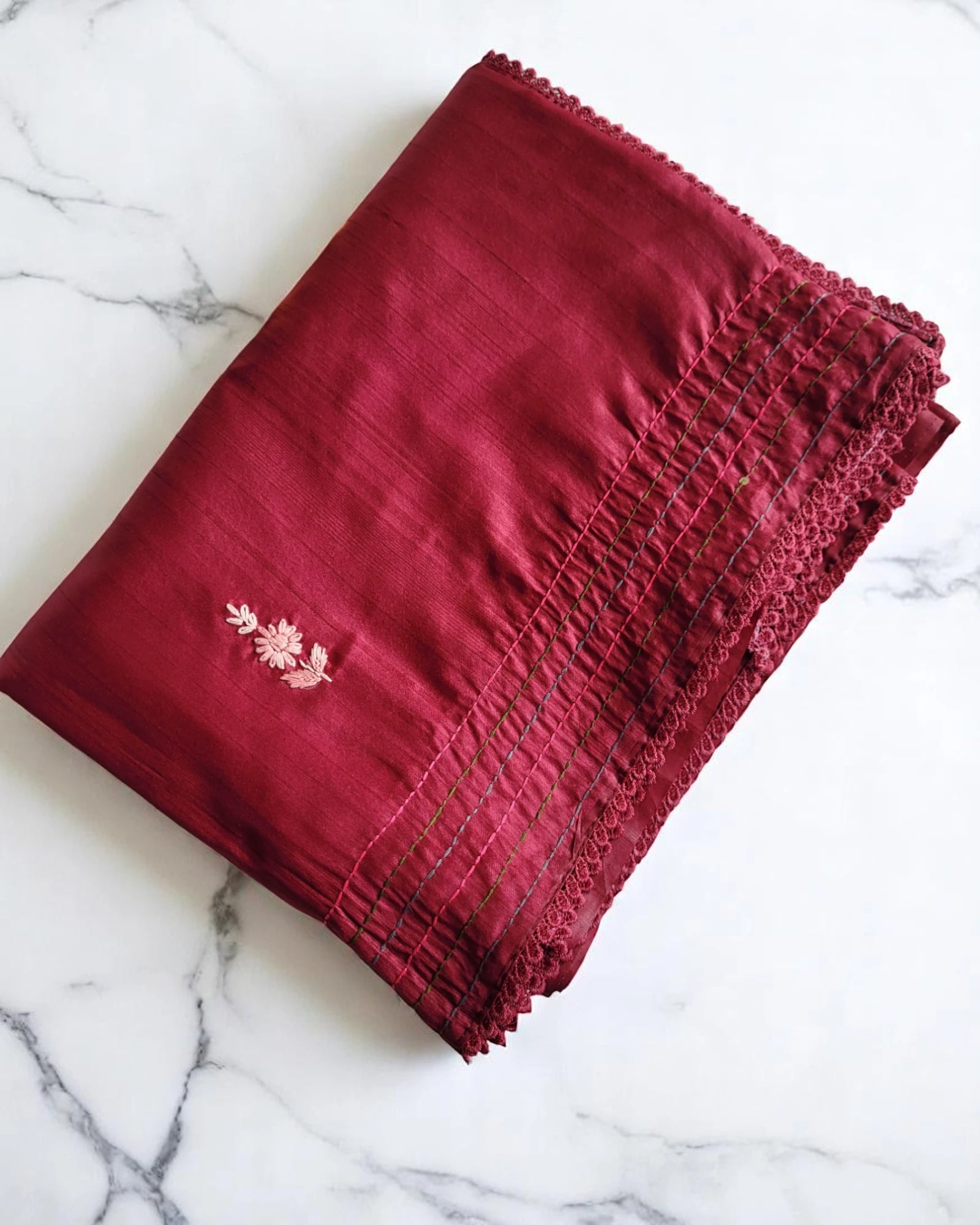 Magenta Geet Handwork Saree