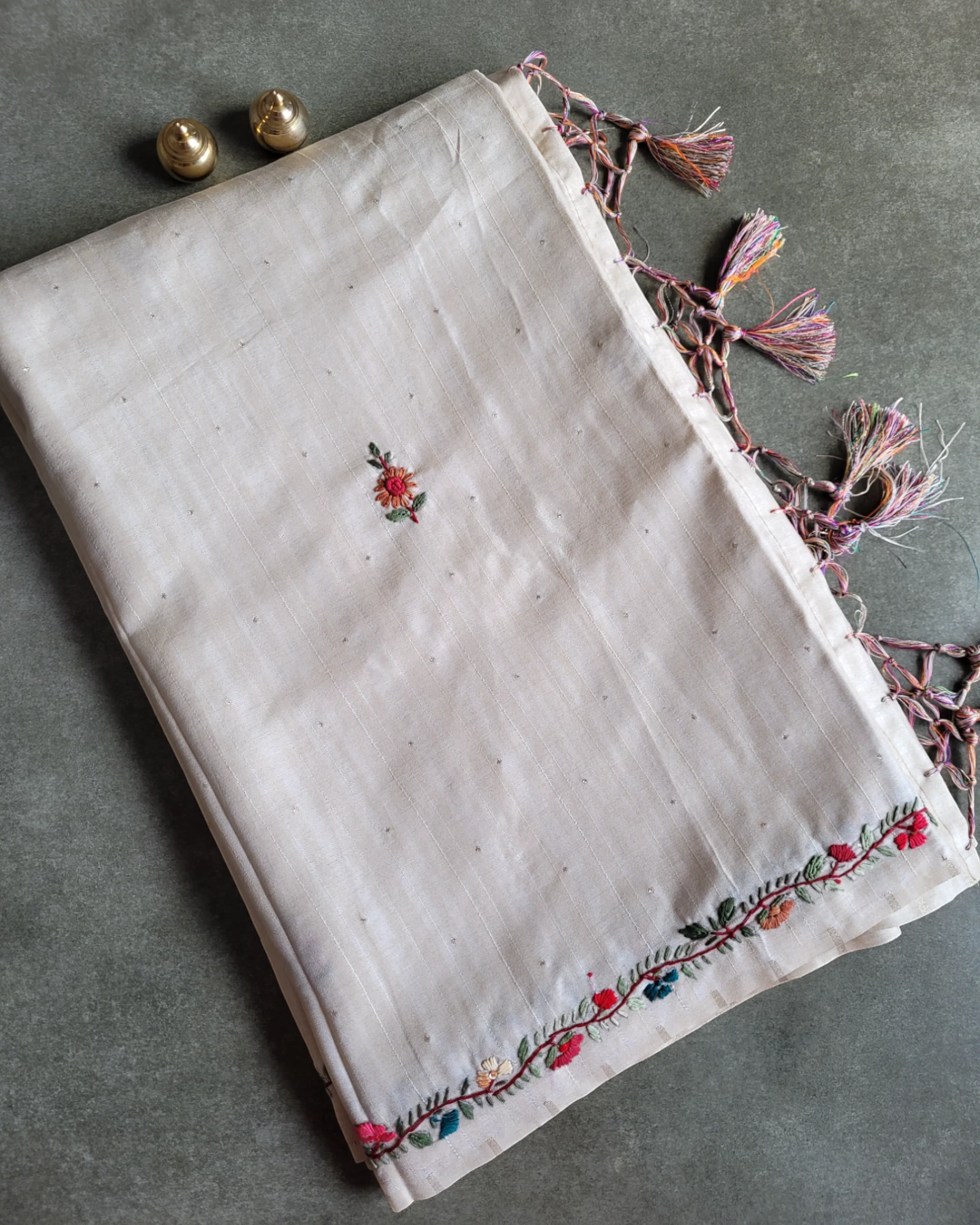 White Geet Handwork Saree