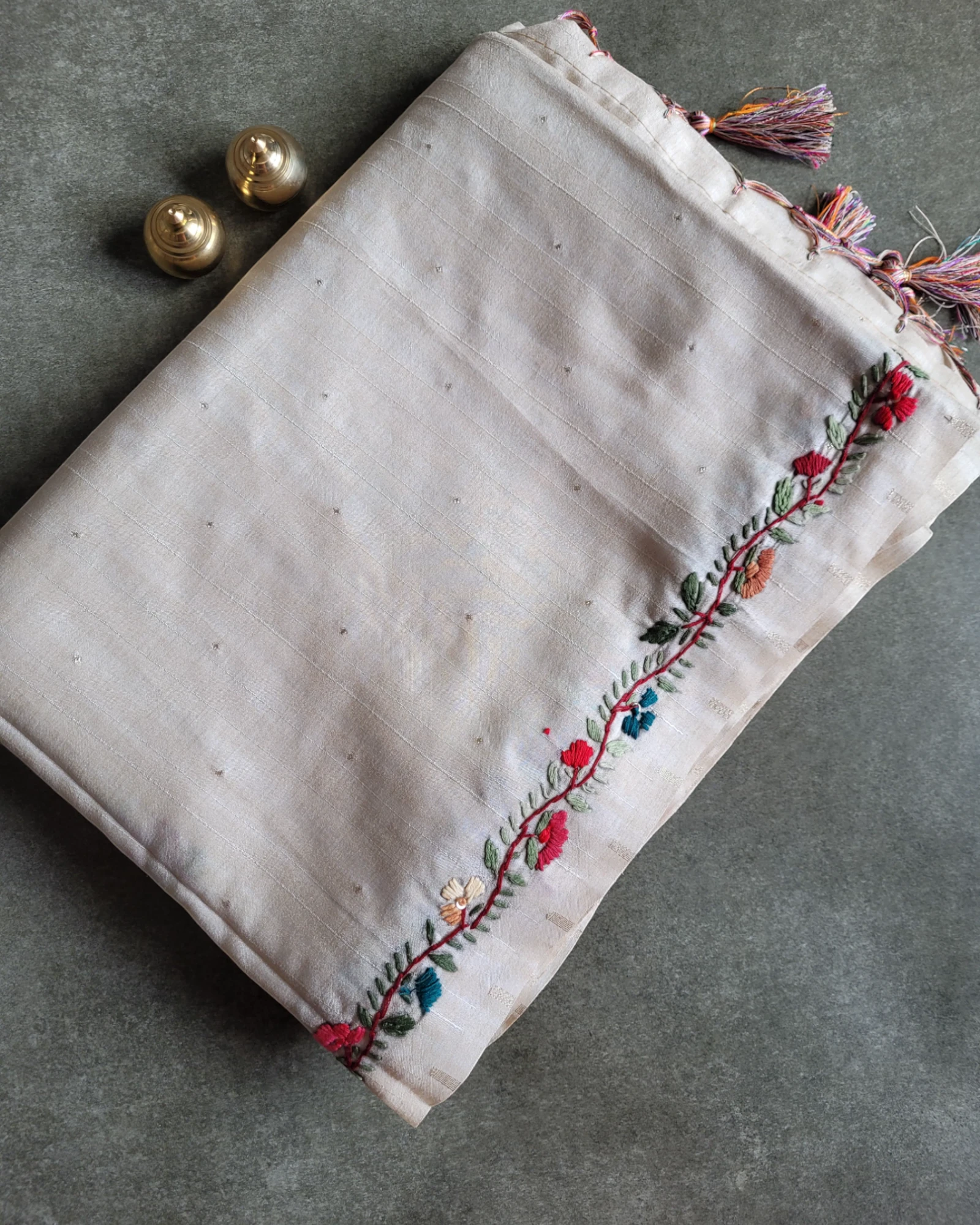 White Geet Handwork Saree