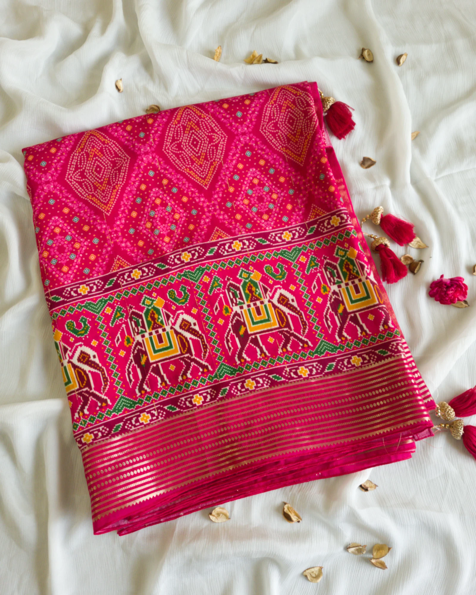 Rasberry Smita Muslin Saree