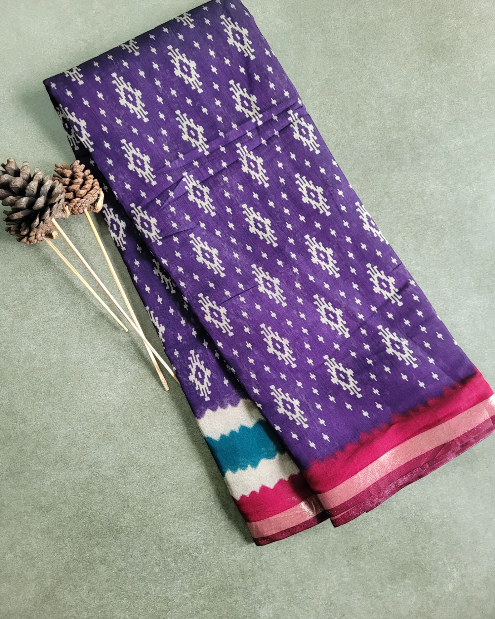 Purple Triveni Cotton Saree