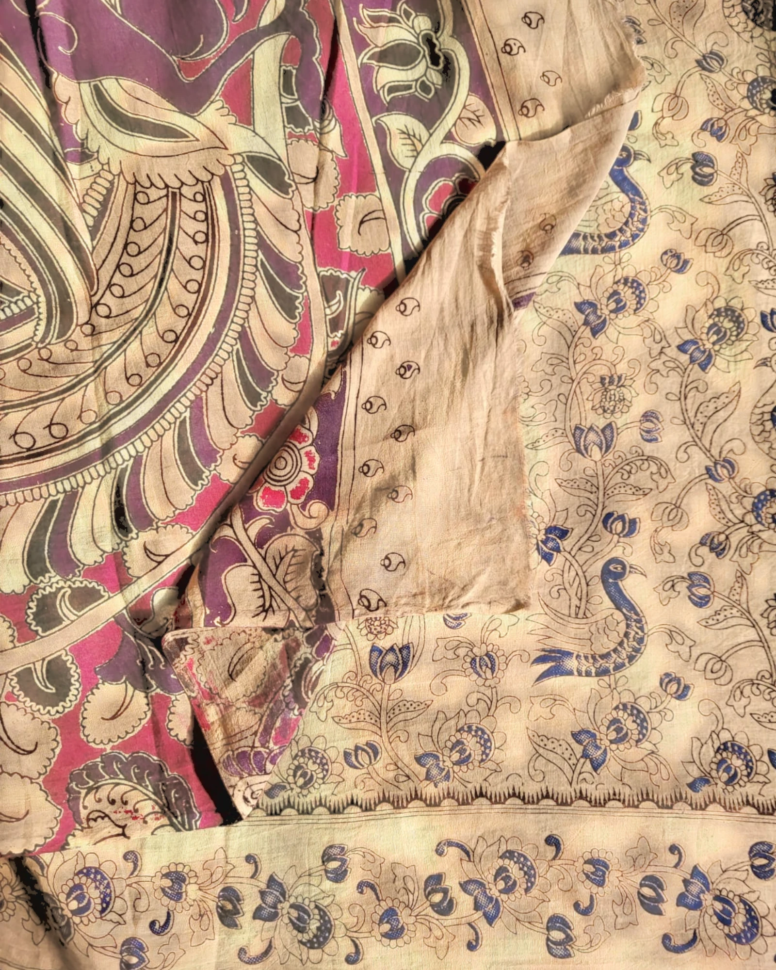 Brown Raha Kalamkari saree