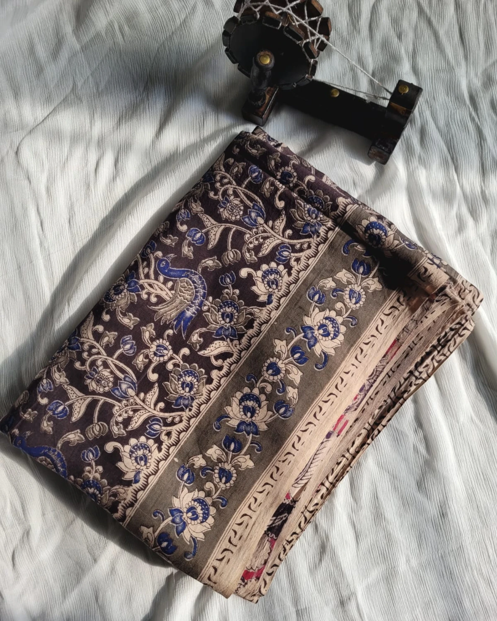 Brown Raha Kalamkari saree