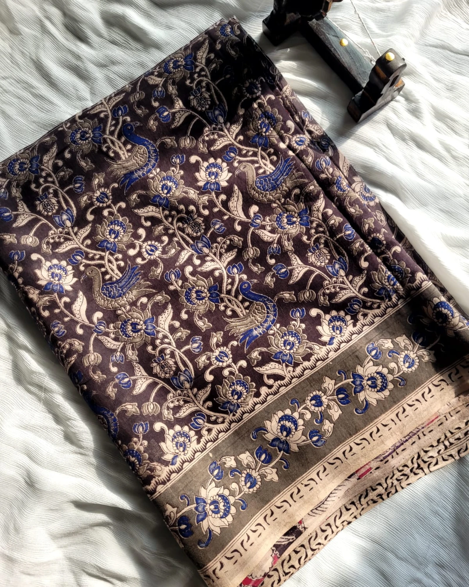Brown Raha Kalamkari saree