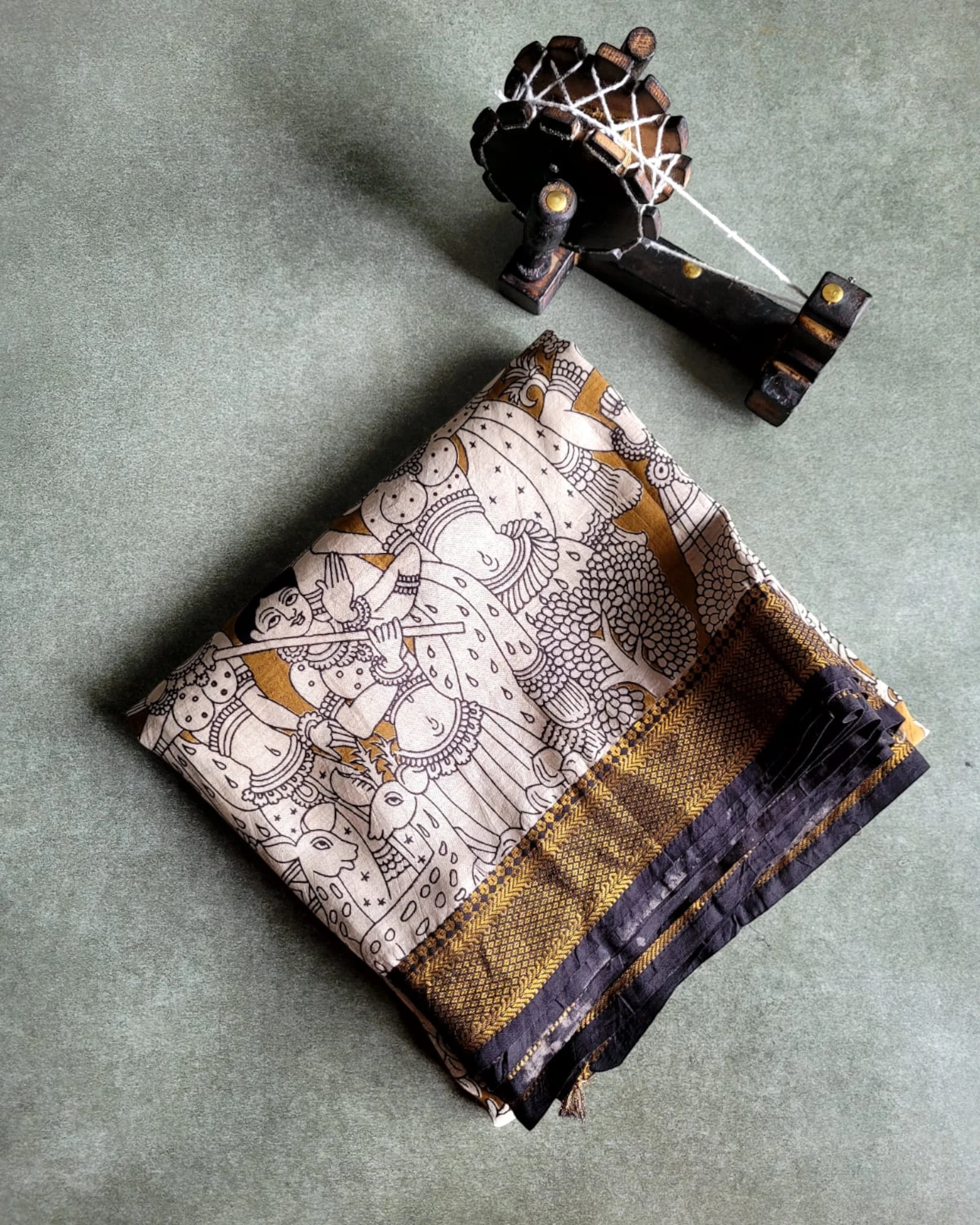 Offwhite Raha Kalamkari saree