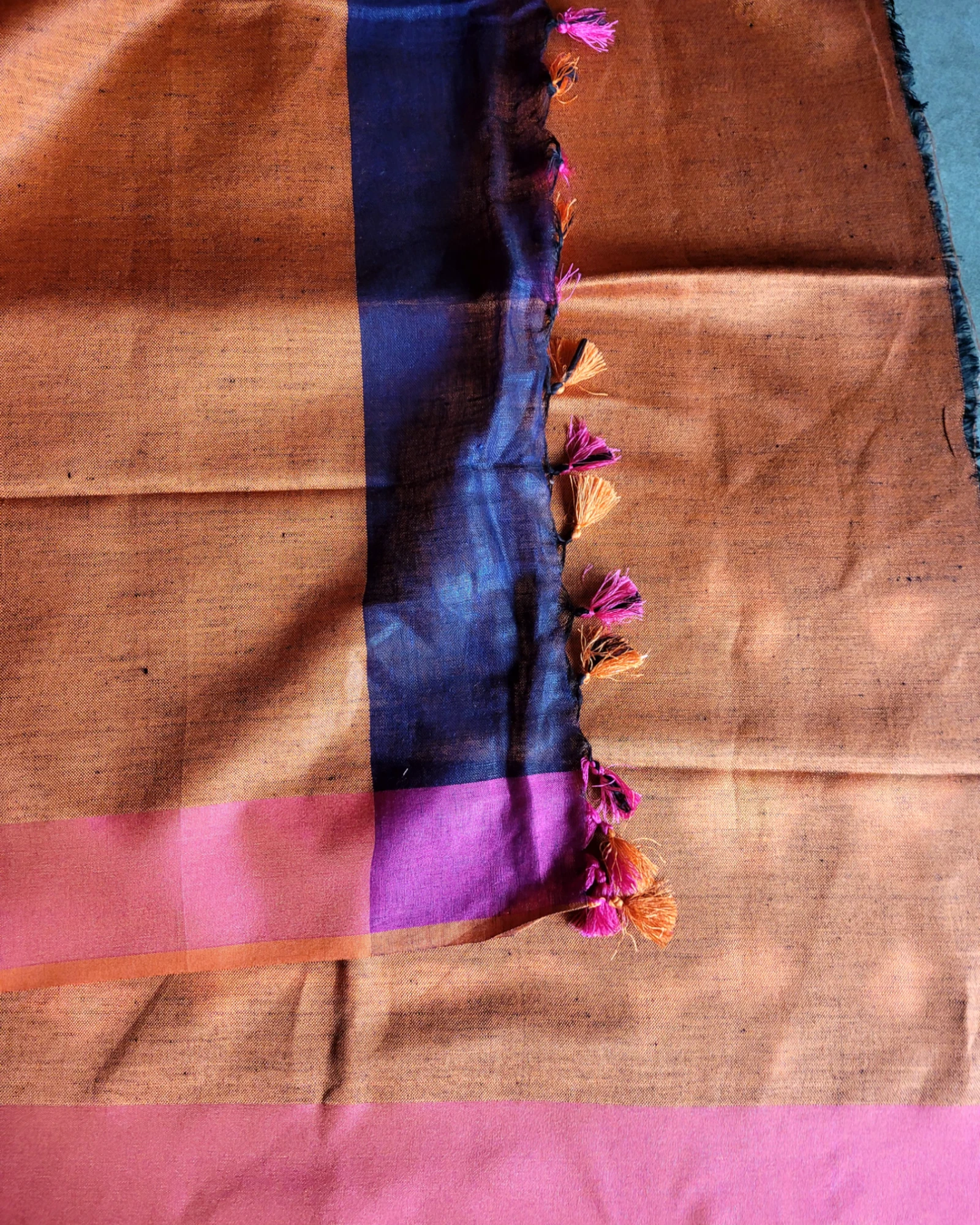 Denim Mandira Linen Saree