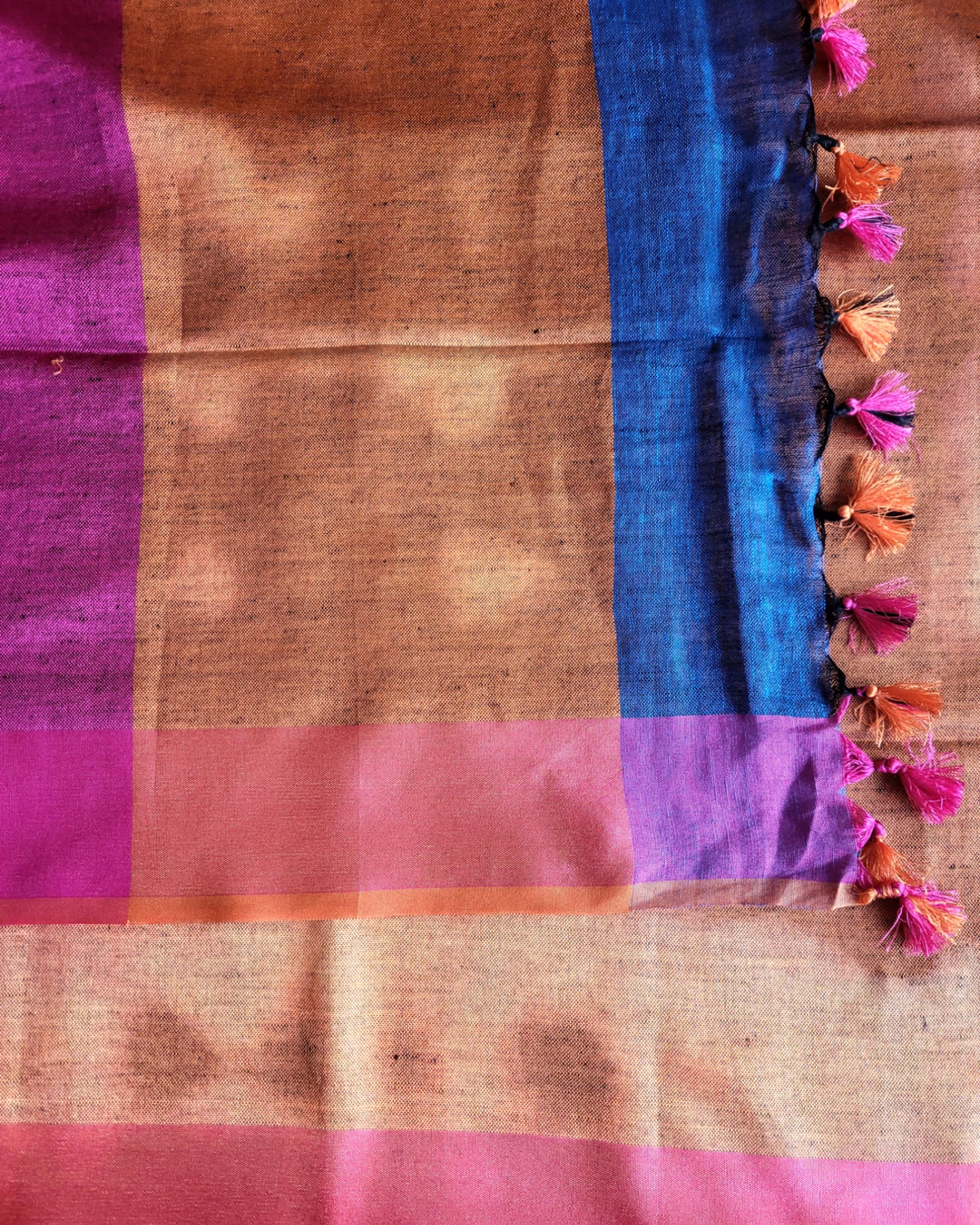 Navy Mandira Linen Saree