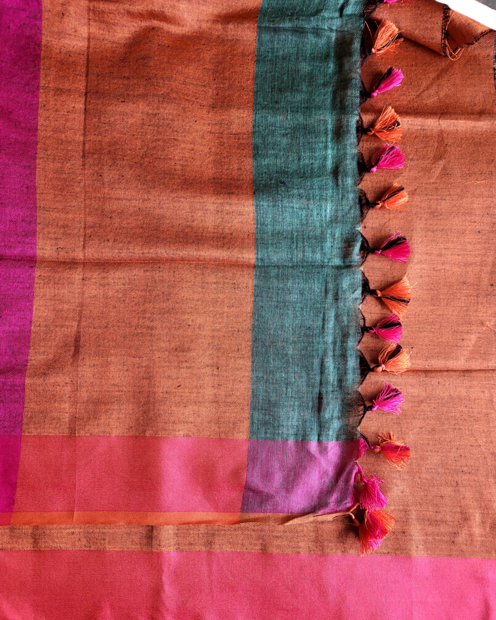 Green Mandira Linen Saree