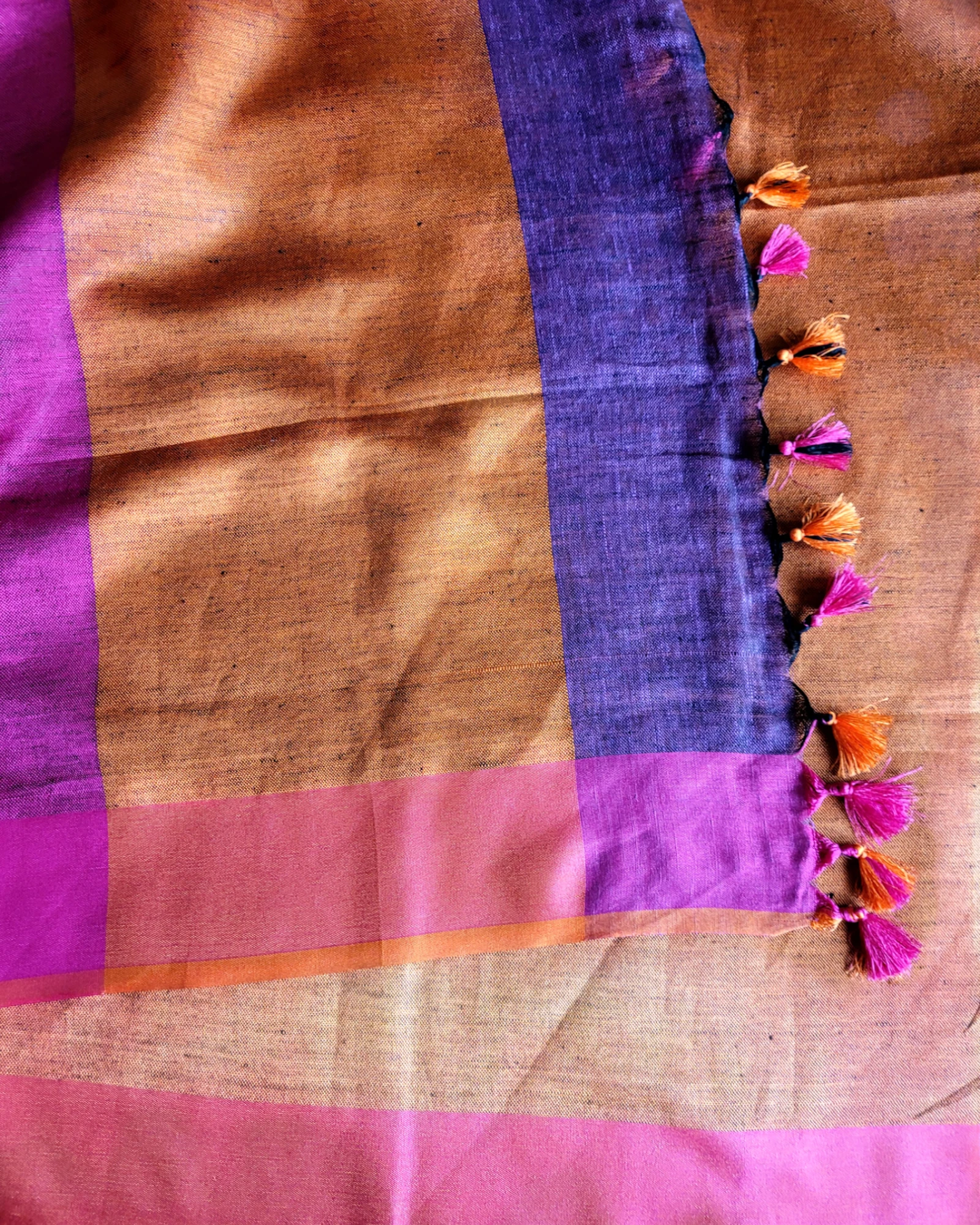 Purple Mandira Linen Saree