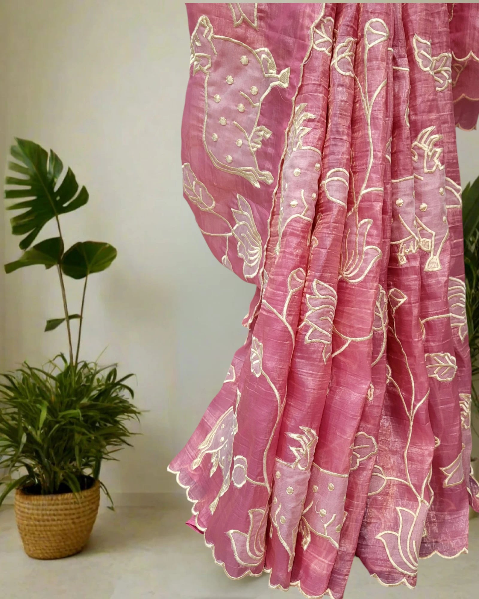 Pink Tarini Organza Saree