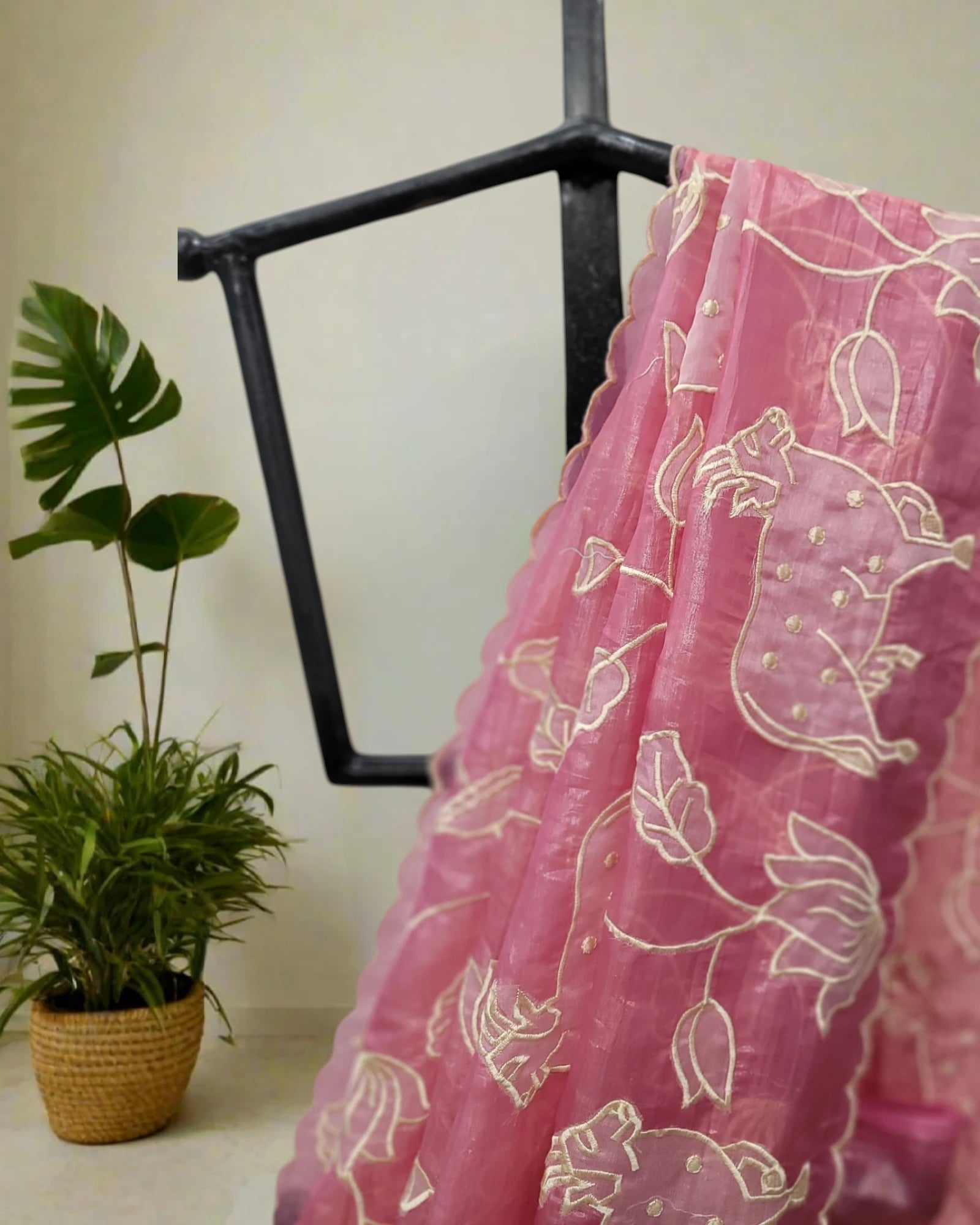 Pink Tarini Organza Saree