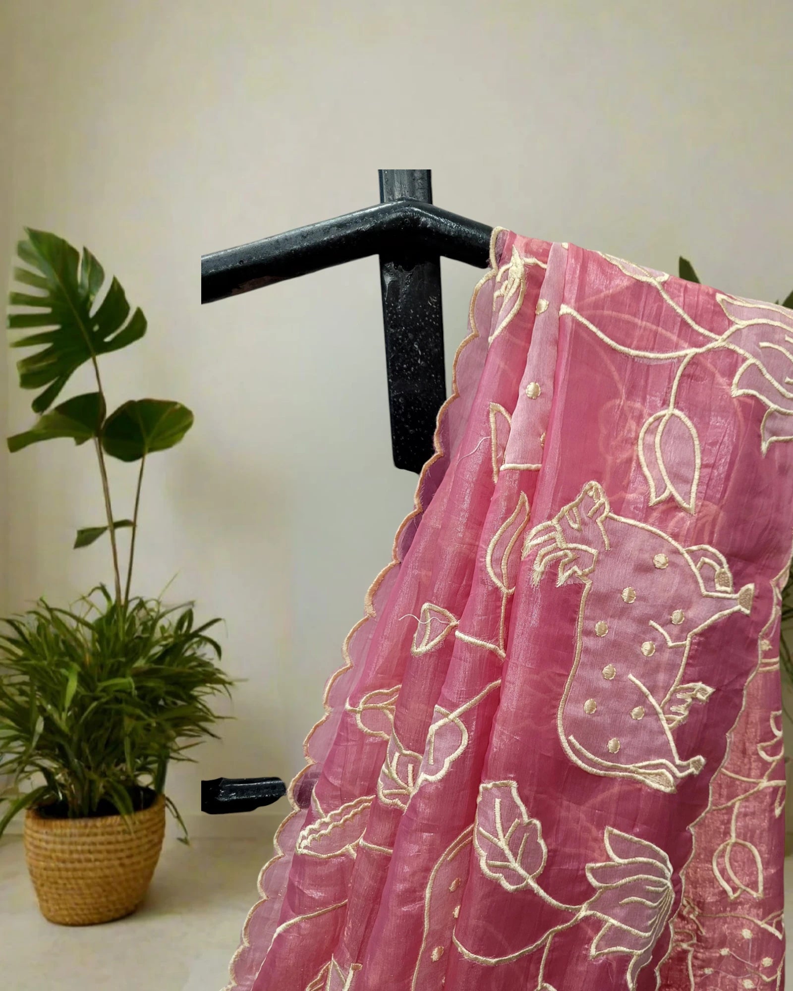 Pink Tarini Organza Saree